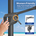 Heavy-Duty Cantilever Umbrella with Cross Base — Powder-Coated Aluminium Frame for Garden, Patio & Poolside
