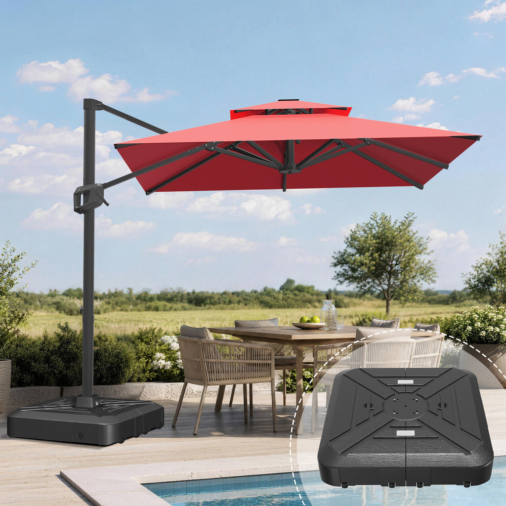 Heavy-Duty Cantilever Umbrella with Cross Base — Powder-Coated Aluminium Frame for Garden, Patio & Poolside