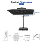 Heavy-Duty Cantilever Umbrella with Cross Base — Powder-Coated Aluminium Frame for Garden, Patio & Poolside