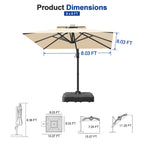 Heavy-Duty Cantilever Umbrella with Cross Base — Powder-Coated Aluminium Frame for Garden, Patio & Poolside