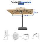 Cantilever Umbrella with Integrated Solar LED Bead Lights for Patios, Poolside Lounging & Garden Evenings