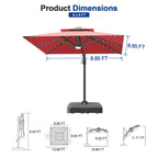 Cantilever Umbrella with Integrated Solar LED Bead Lights for Patios, Poolside Lounging & Garden Evenings