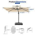 Cantilever Umbrella with Integrated Solar LED Bead Lights for Patios, Poolside Lounging & Garden Evenings