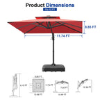 Heavy-Duty Cantilever Umbrella with Cross Base — Powder-Coated Aluminium Frame for Garden, Patio & Poolside