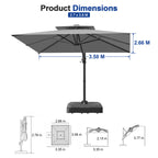 Heavy-Duty Cantilever Umbrella with Cross Base — Powder-Coated Aluminium Frame for Garden, Patio & Poolside