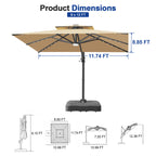 Cantilever Umbrella with Integrated Solar LED Bead Lights for Patios, Poolside Lounging & Garden Evenings