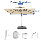 Cantilever Umbrella with Integrated Solar LED Bead Lights for Patios, Poolside Lounging & Garden Evenings