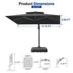 Heavy-Duty Cantilever Umbrella with Cross Base — Powder-Coated Aluminium Frame for Garden, Patio & Poolside