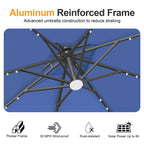 Cantilever Umbrella with Integrated Solar LED Bead Lights for Patios, Poolside Lounging & Garden Evenings