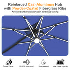 LED Cantilever Umbrella with Integrated Ribline Lighting for Outdoor Dining, Poolside Lounging & Garden Evenings