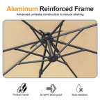 Heavy-Duty Cantilever Umbrella with Cross Base — Powder-Coated Aluminium Frame for Garden, Patio & Poolside