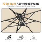 Heavy-Duty Cantilever Umbrella with Cross Base — Powder-Coated Aluminium Frame for Garden, Patio & Poolside