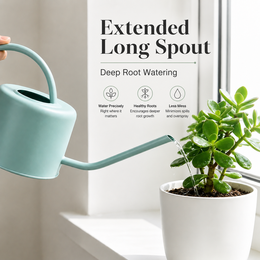 Long Spout Watering Can for Garden – Household Plant Watering Can with Precision Pour Spout for Balcony, Patio & Indoor Plants