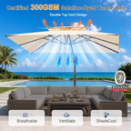 Cantilever Umbrella with Integrated Solar LED Bead Lights for Patios, Poolside Lounging & Garden Evenings