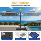 Cantilever Umbrella with Integrated Solar LED Bead Lights for Patios, Poolside Lounging & Garden Evenings
