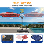 Cantilever Umbrella with Integrated Solar LED Bead Lights for Patios, Poolside Lounging & Garden Evenings