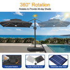 Cantilever Umbrella with Integrated Solar LED Bead Lights for Patios, Poolside Lounging & Garden Evenings