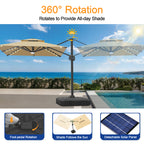 Cantilever Umbrella with Integrated Solar LED Bead Lights for Patios, Poolside Lounging & Garden Evenings
