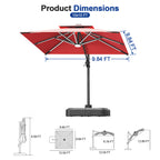 LED Cantilever Umbrella with Integrated Ribline Lighting for Outdoor Dining, Poolside Lounging & Garden Evenings