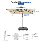 Cantilever Umbrella with Integrated Solar LED Bead Lights for Patios, Poolside Lounging & Garden Evenings