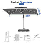 LED Cantilever Umbrella with Integrated Ribline Lighting for Outdoor Dining, Poolside Lounging & Garden Evenings