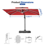 LED Cantilever Umbrella with Integrated Ribline Lighting for Outdoor Dining, Poolside Lounging & Garden Evenings