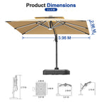 LED Cantilever Umbrella with Integrated Ribline Lighting for Outdoor Dining, Poolside Lounging & Garden Evenings