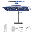 LED Cantilever Umbrella with Integrated Ribline Lighting for Outdoor Dining, Poolside Lounging & Garden Evenings