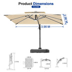 LED Cantilever Umbrella with Integrated Ribline Lighting for Outdoor Dining, Poolside Lounging & Garden Evenings