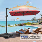 Heavy-Duty Cantilever Umbrella with Cross Base — Powder-Coated Aluminium Frame for Garden, Patio & Poolside