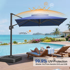Heavy-Duty Cantilever Umbrella with Cross Base — Powder-Coated Aluminium Frame for Garden, Patio & Poolside