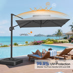 Heavy-Duty Cantilever Umbrella with Cross Base — Powder-Coated Aluminium Frame for Garden, Patio & Poolside