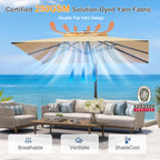 Heavy-Duty Cantilever Umbrella with Cross Base — Powder-Coated Aluminium Frame for Garden, Patio & Poolside