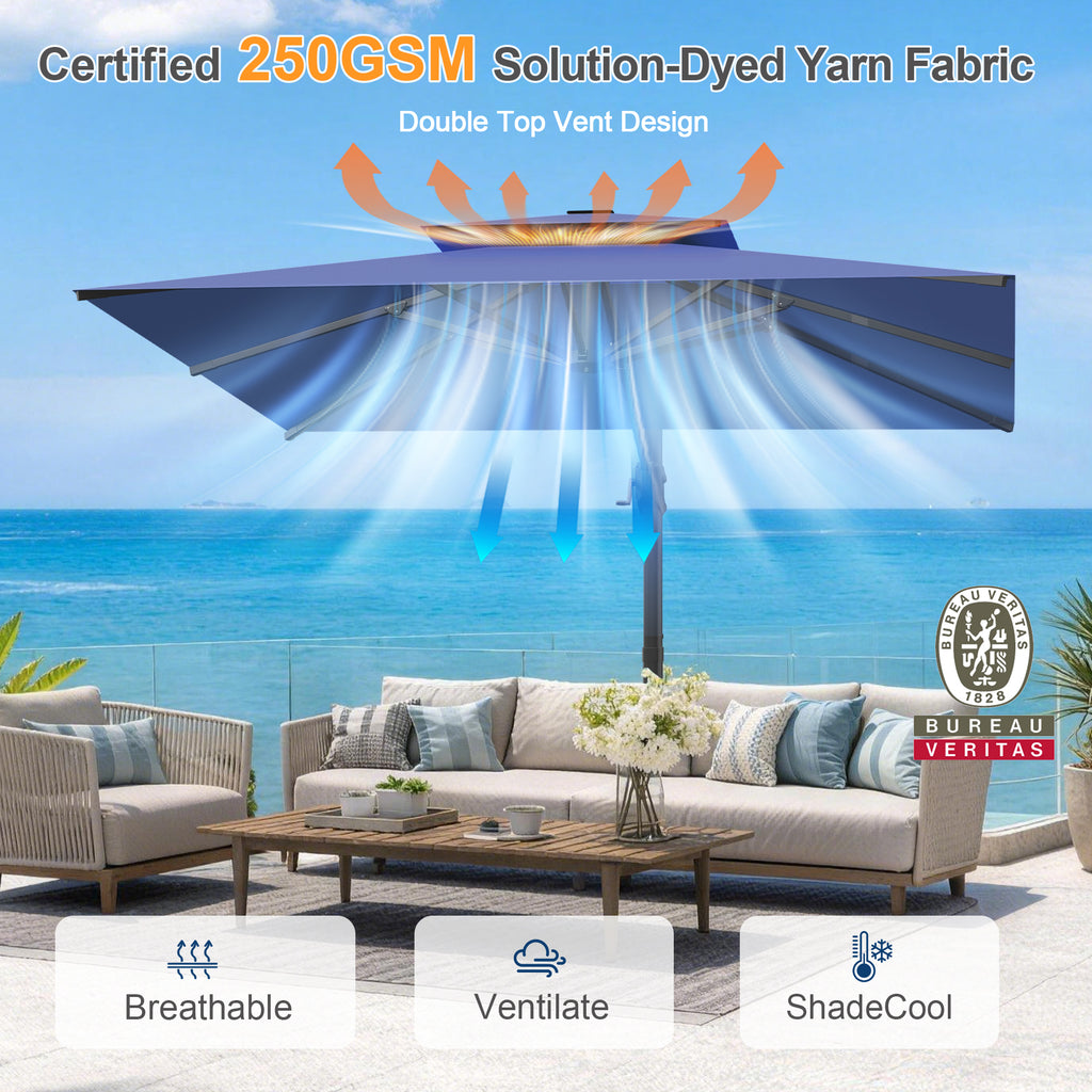 Heavy-Duty Cantilever Umbrella with Cross Base — Powder-Coated Aluminium Frame for Garden, Patio & Poolside