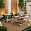 Outdoor Rattan Rocking Chair – Comfortable Single Recliner Chair for Patio, Balcony, Living Room & Garden