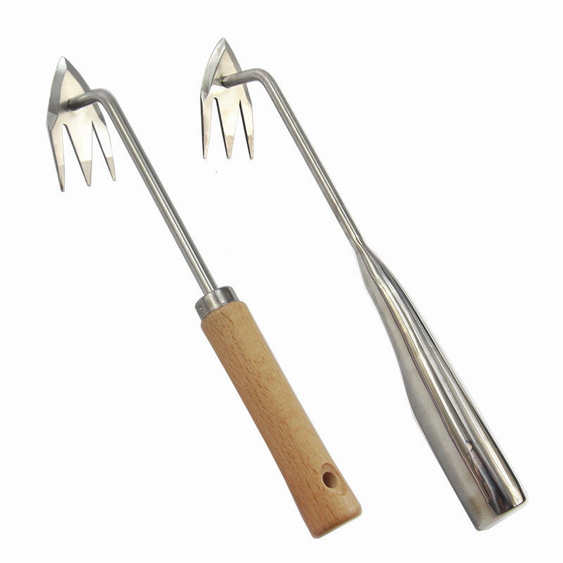 Stainless Dandelion Weeder with Wooden Handle