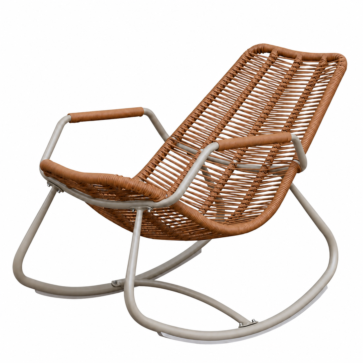 Outdoor Rattan Rocking Chair – Comfortable Single Recliner Chair for Patio, Balcony, Living Room & Garden