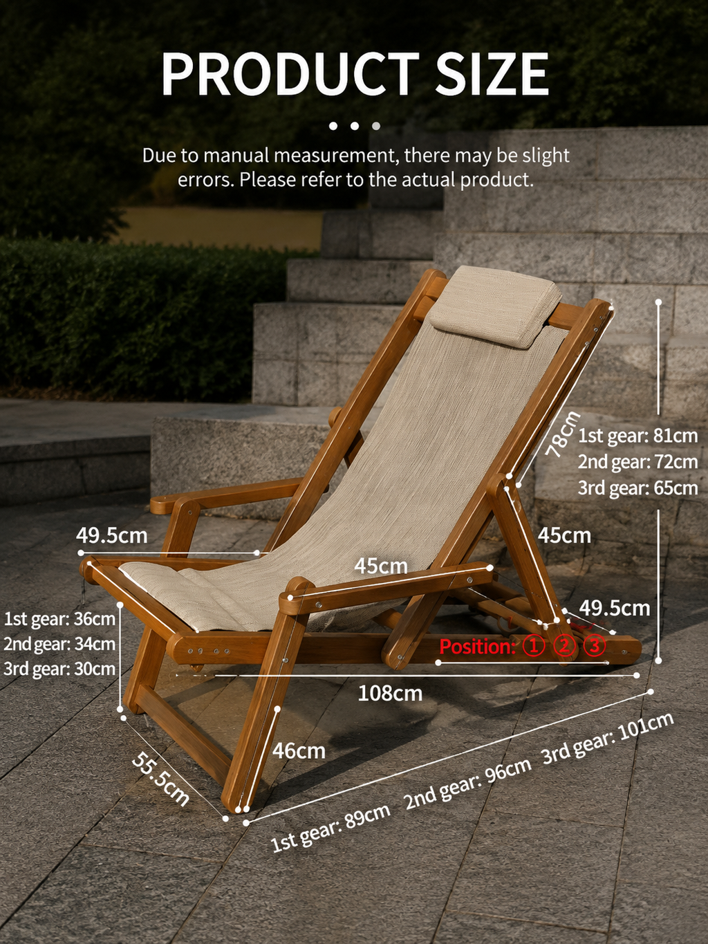 Outdoor Patio Folding Lounge Chair – Waterproof & UV Resistant Garden Recliner for Poolside, Beach & Resort Use