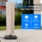Cantilever Umbrella with Integrated Solar LED Bead Lights for Patios, Poolside Lounging & Garden Evenings